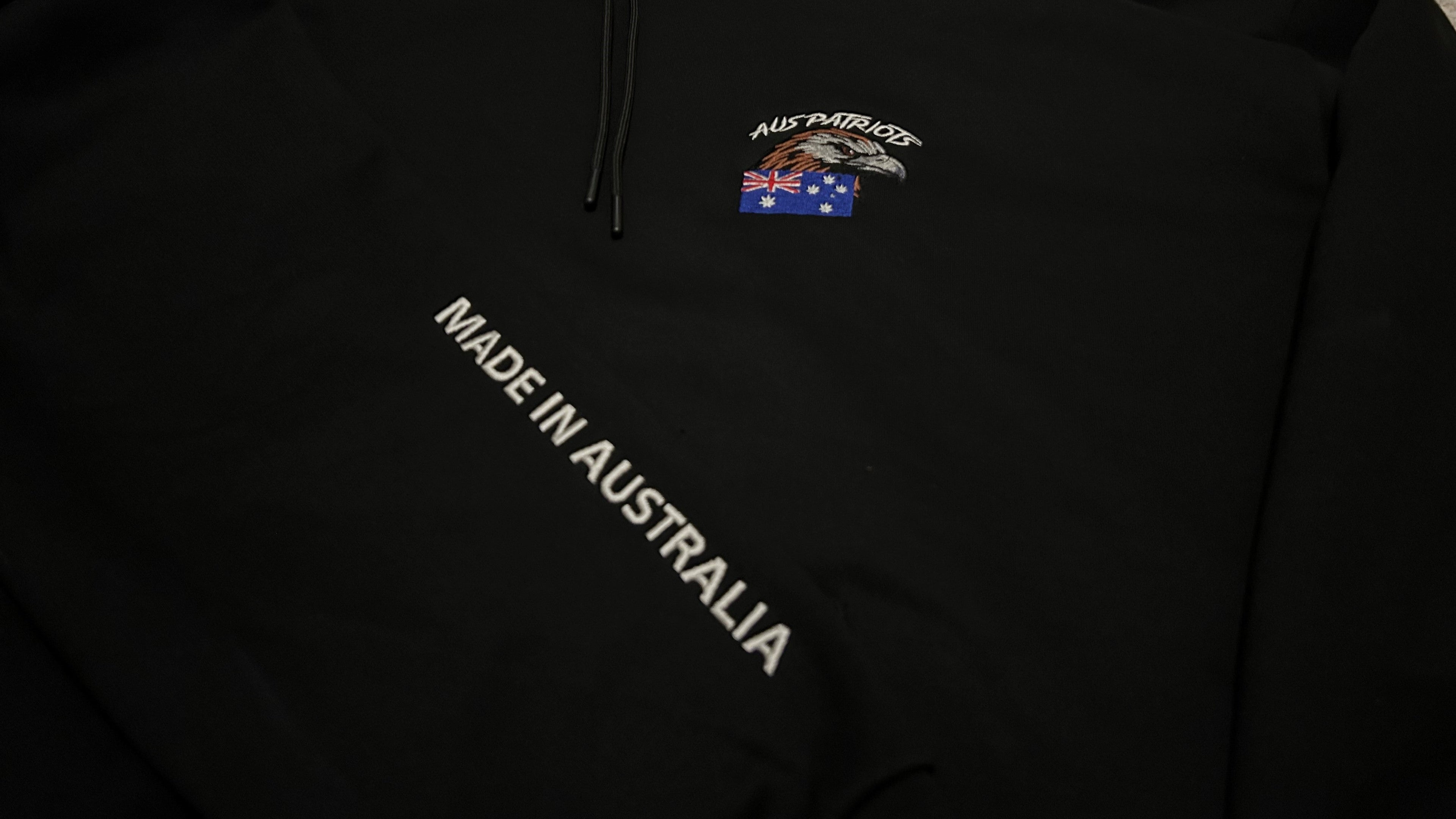 Black Hoodie 100% Australian Made, AusPatriots